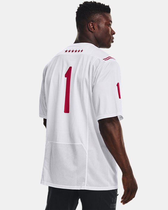 Men's UA Football Replica Collegiate Jersey, White, pdpMainDesktop image number 1
